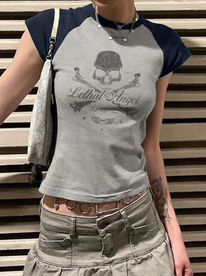 Skull Print Short Sleeve Tee