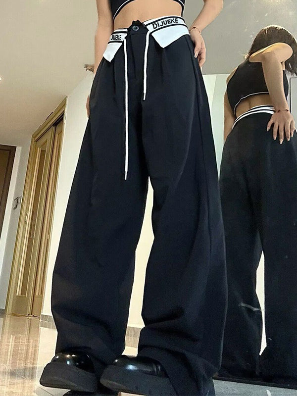 Vintage Turned Waist Straight Leg Pants