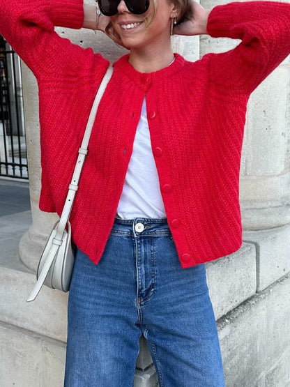 Solid Color Long Sleeve Cardigan