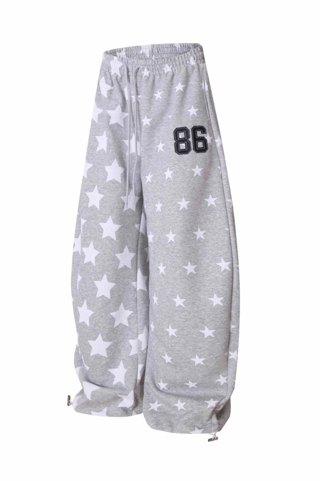 Star Print High Waist Wide-Leg Pants
