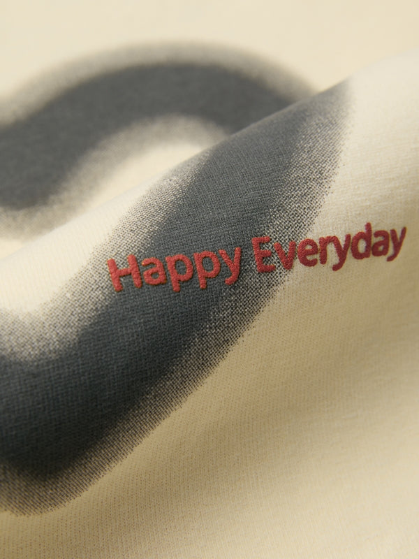 Blurred Heart Print Raglan Long Sleeve Tee