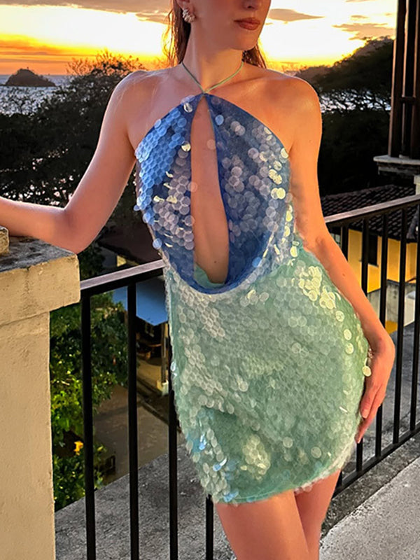 Elegant Multicolored With Mini Dress