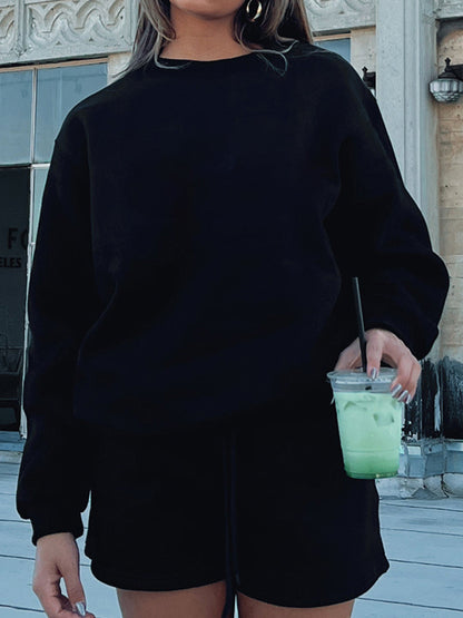 Solid Color Pull Over Baggy Sweatshirt