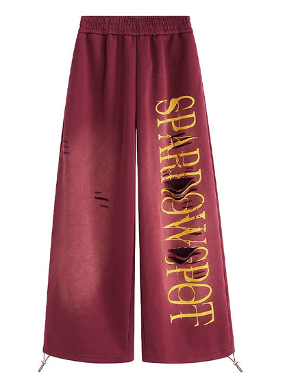 Retro Pattern Print Sweatpants