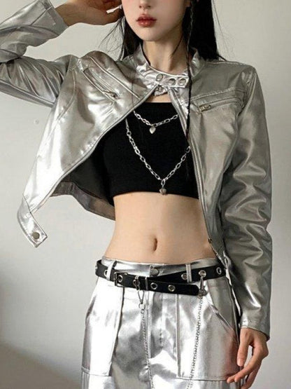 High Waist Cyber Pleated Coat