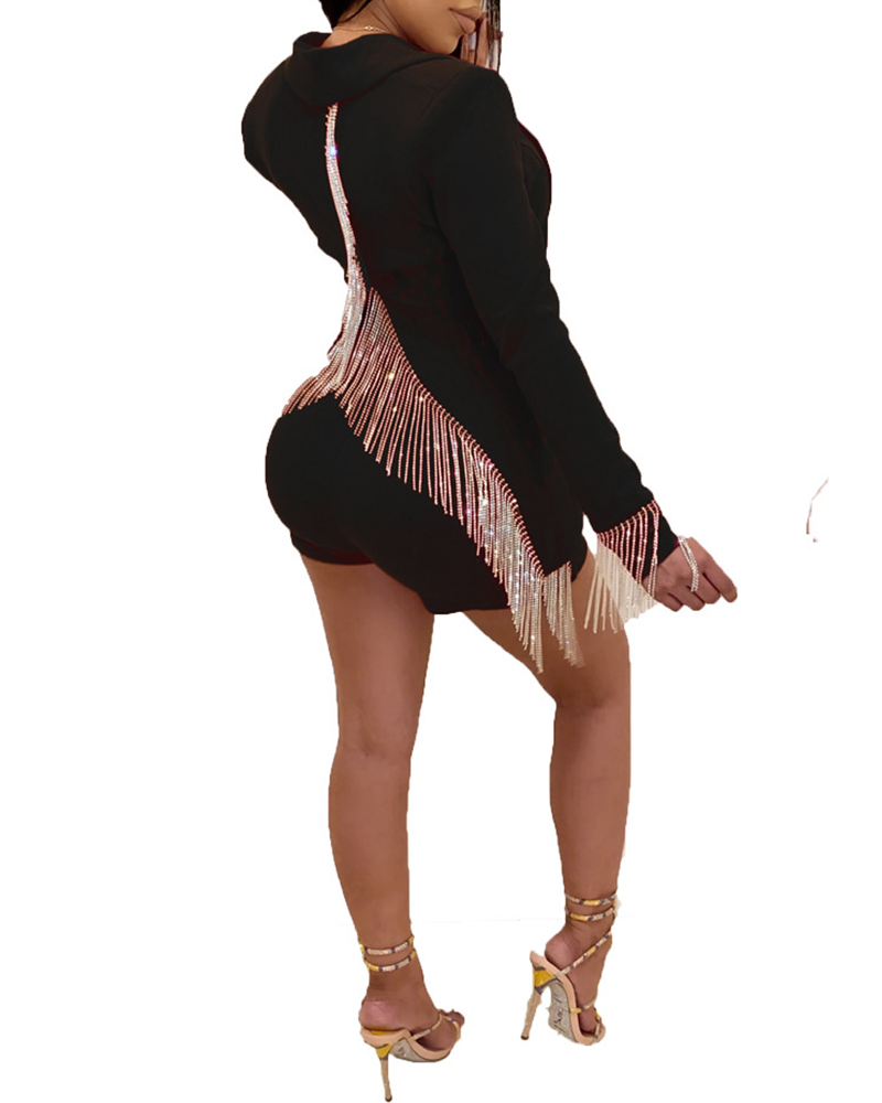 Deep V Slit Tassel Casual Shorts Set