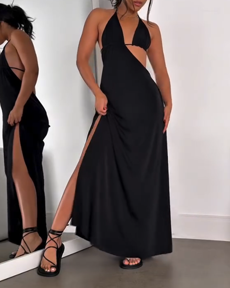 Deep V Lace-Up Dress (Pre-Sale)