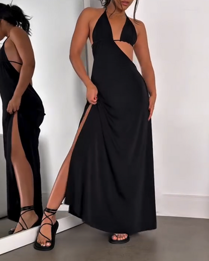 Deep V Lace-Up Dress (Pre-Sale)