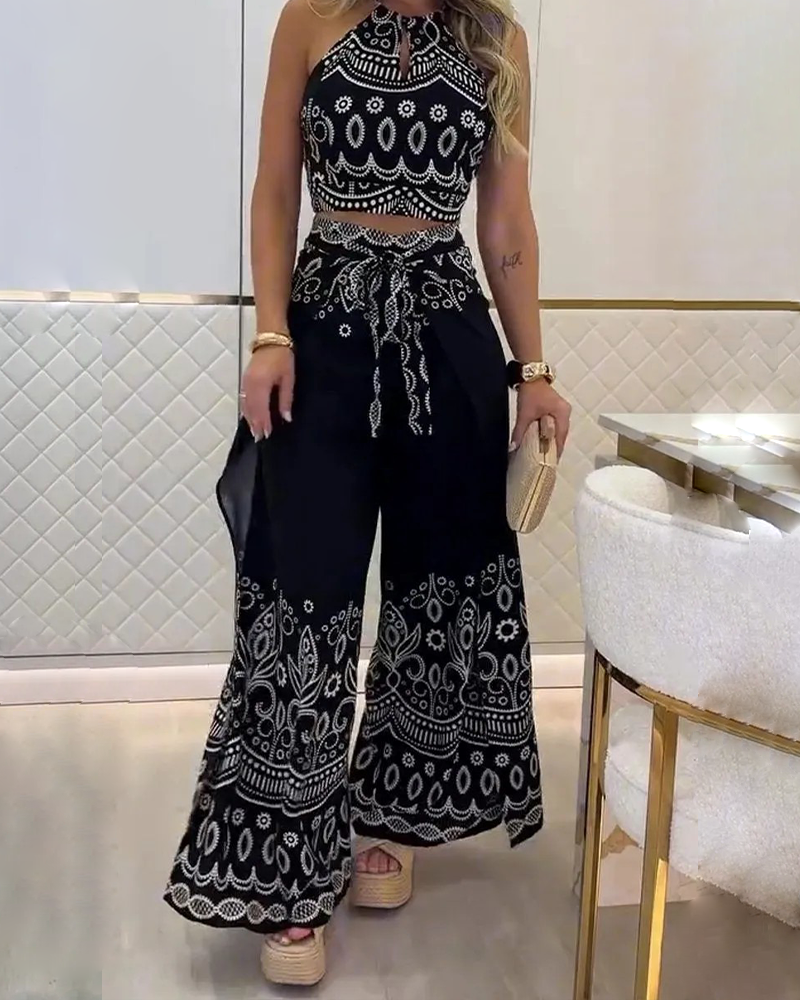 Printed Retro Casual Suit