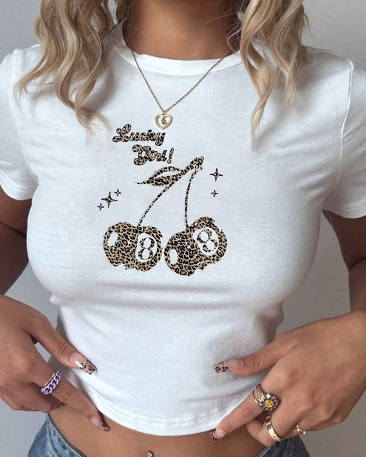 Y2K Cherry Print T-Shirt