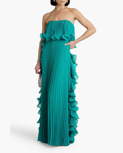 Pleated Tube Top Dress