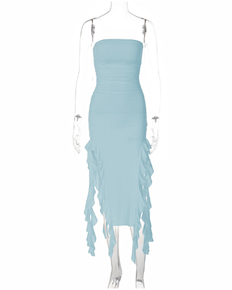 Strapless Irregular Dress