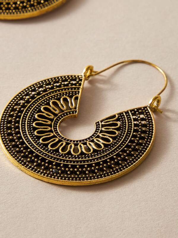 1pair Bohemian Hollow Out Drop Earrings for Women