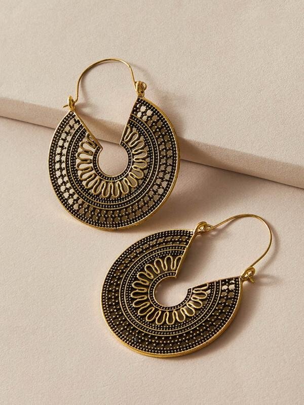 1pair Bohemian Hollow Out Drop Earrings for Women
