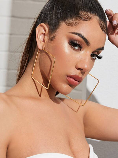 1pair Geometric Hoop Earrings for Women