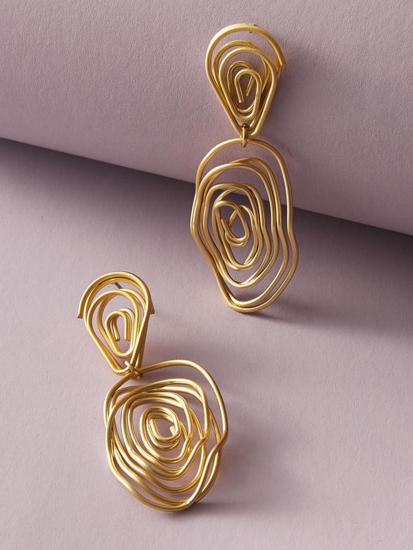 1pair Line Twist Drop Earrings for Women