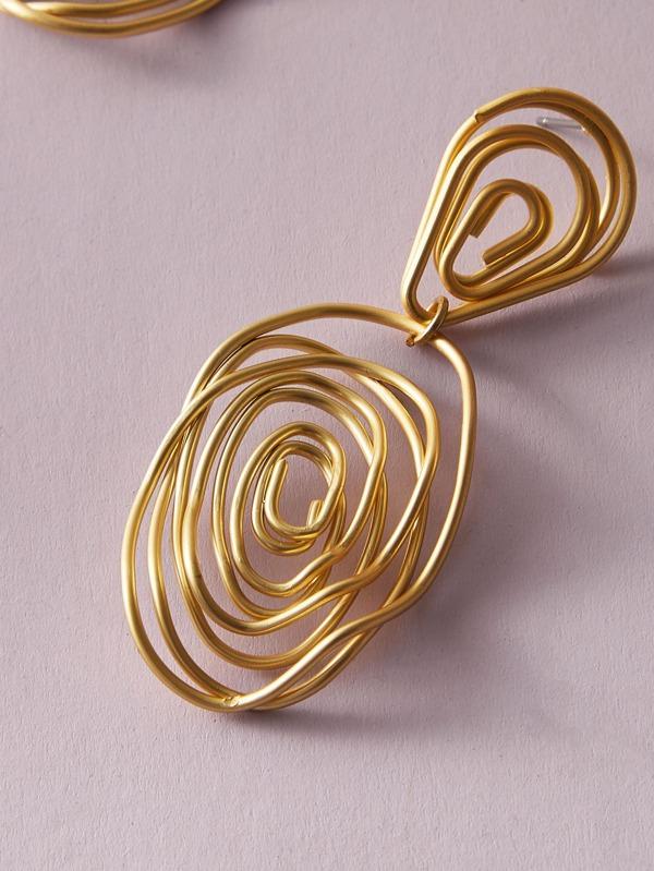 1pair Line Twist Drop Earrings for Women