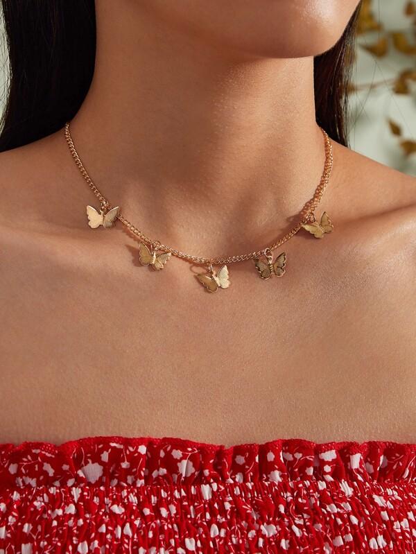 1pc Butterfly Charm Necklace for Women