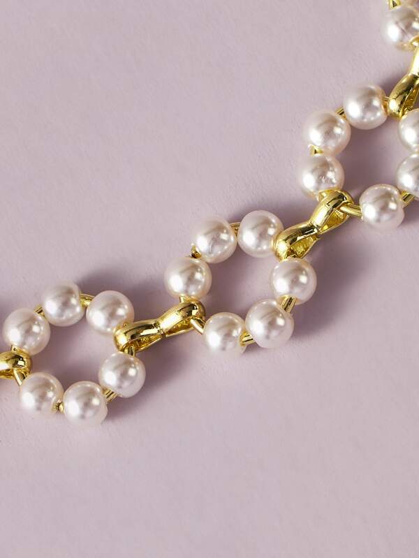 1pc Faux Pearl Beaded Choker for Women