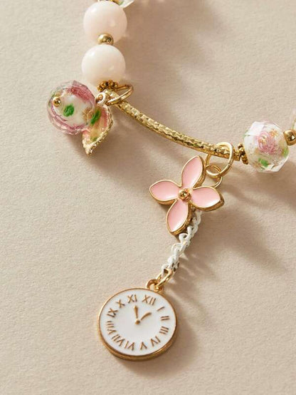 1pc Flower Charm Beaded Bracelet for Women