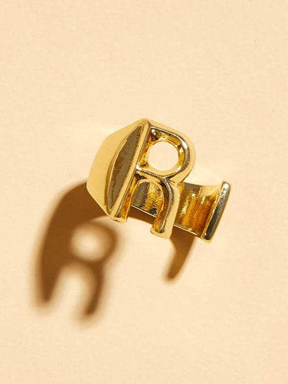 1pc Letter Decor Cuff Ring for Women