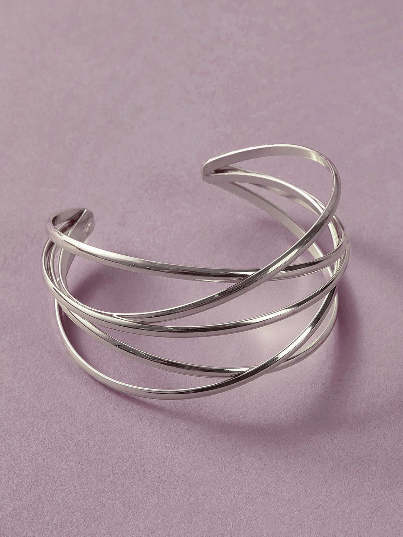 1pc Line Winding Shaped Cuff Bracelet for Women
