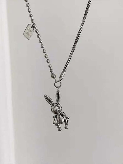 1pc Metal Rabbit Pendant Necklace for Women