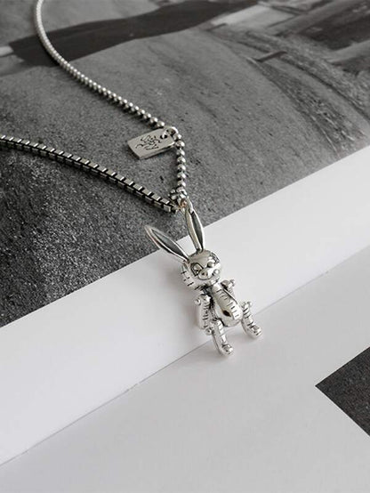 1pc Metal Rabbit Pendant Necklace for Women