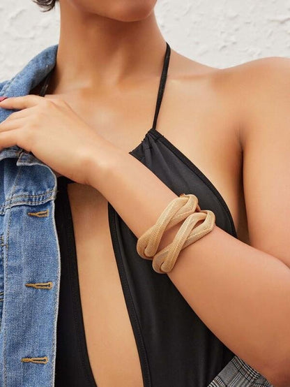 1pc Multi-layered Metal Mesh Bracelet for Women