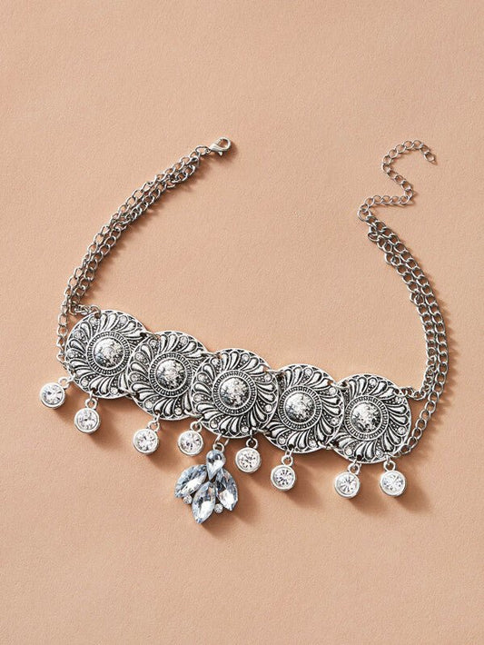 1pc Rhinestone Charm Chain Choker for Women