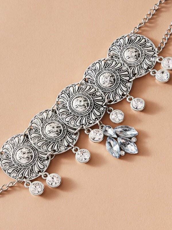 1pc Rhinestone Charm Chain Choker for Women