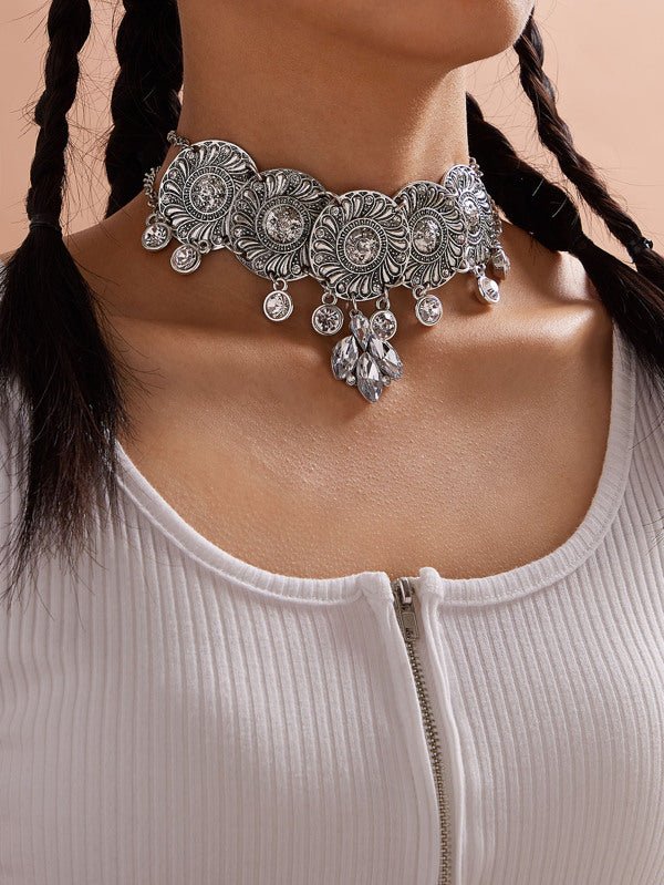 1pc Rhinestone Charm Chain Choker for Women