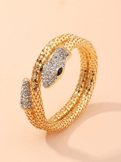 1pc Rhinestone Decor Serpentine Bangle for Women