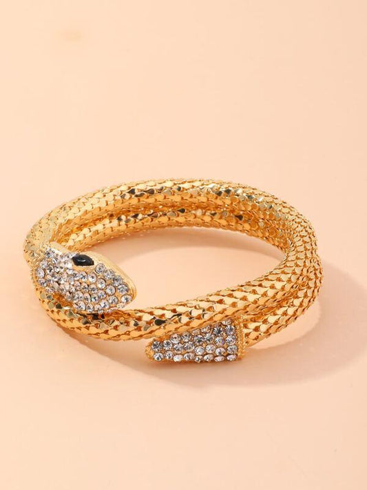1pc Rhinestone Decor Serpentine Bangle for Women