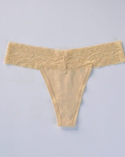 Low-Rise Thong Lace Briefs