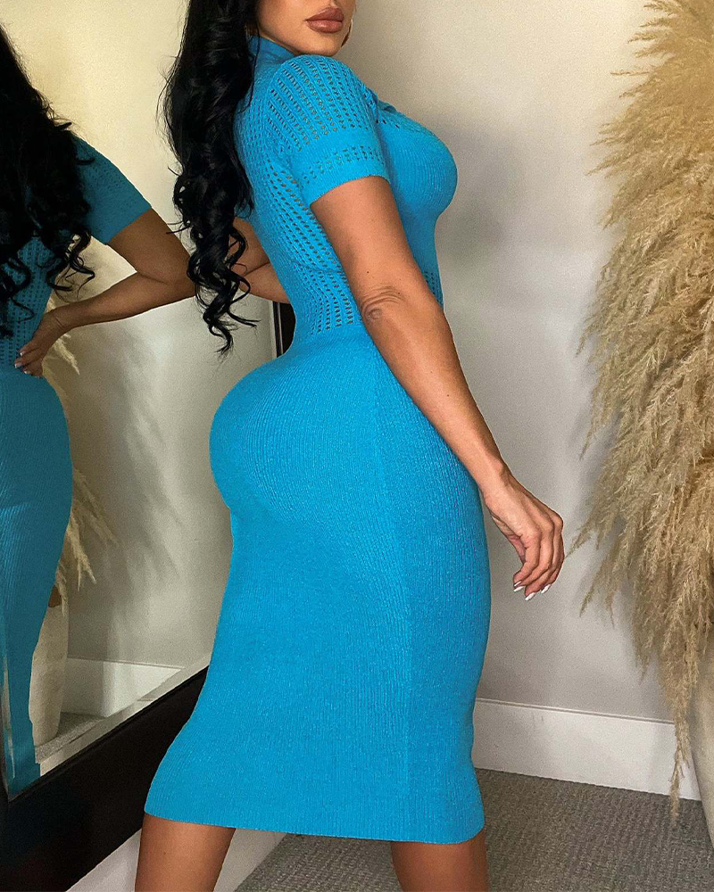 Knitted Hollow Slim Dress