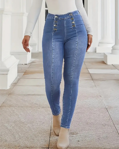 High Waist Stretch Slim Jeans