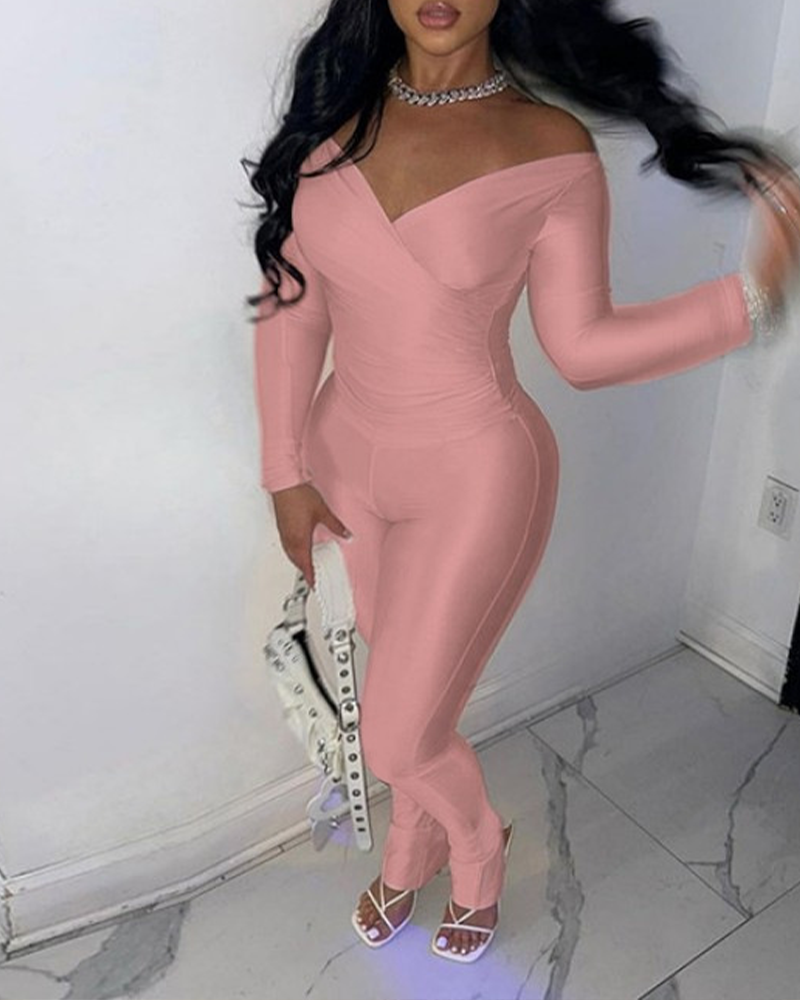 V-Neck Trousers Casual Suit
