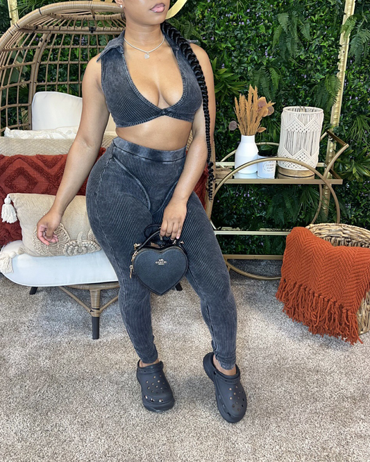 Sleeveless Casual High Waisted Suit