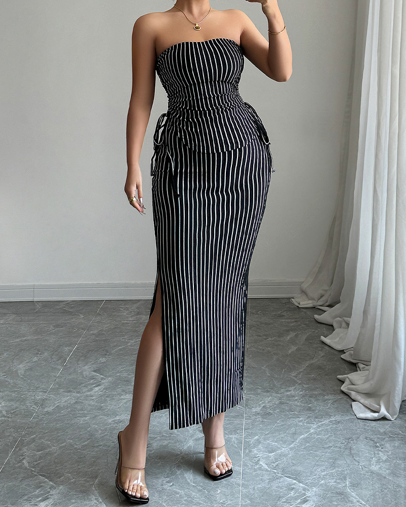 Elegant One-Shoulder Slim Dress Set