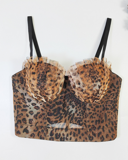 Leopard Print Lace Bra