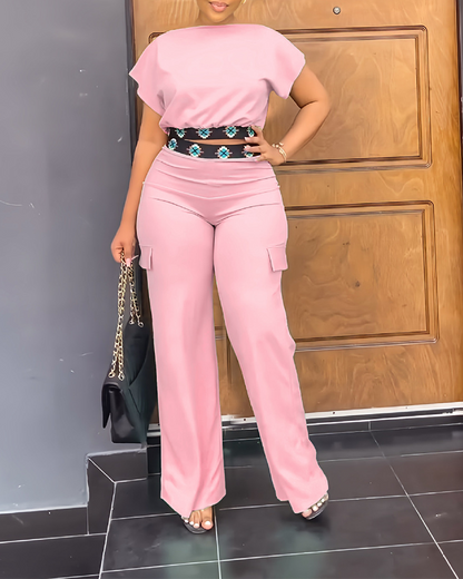 Loose Straight-Leg Trouser Set