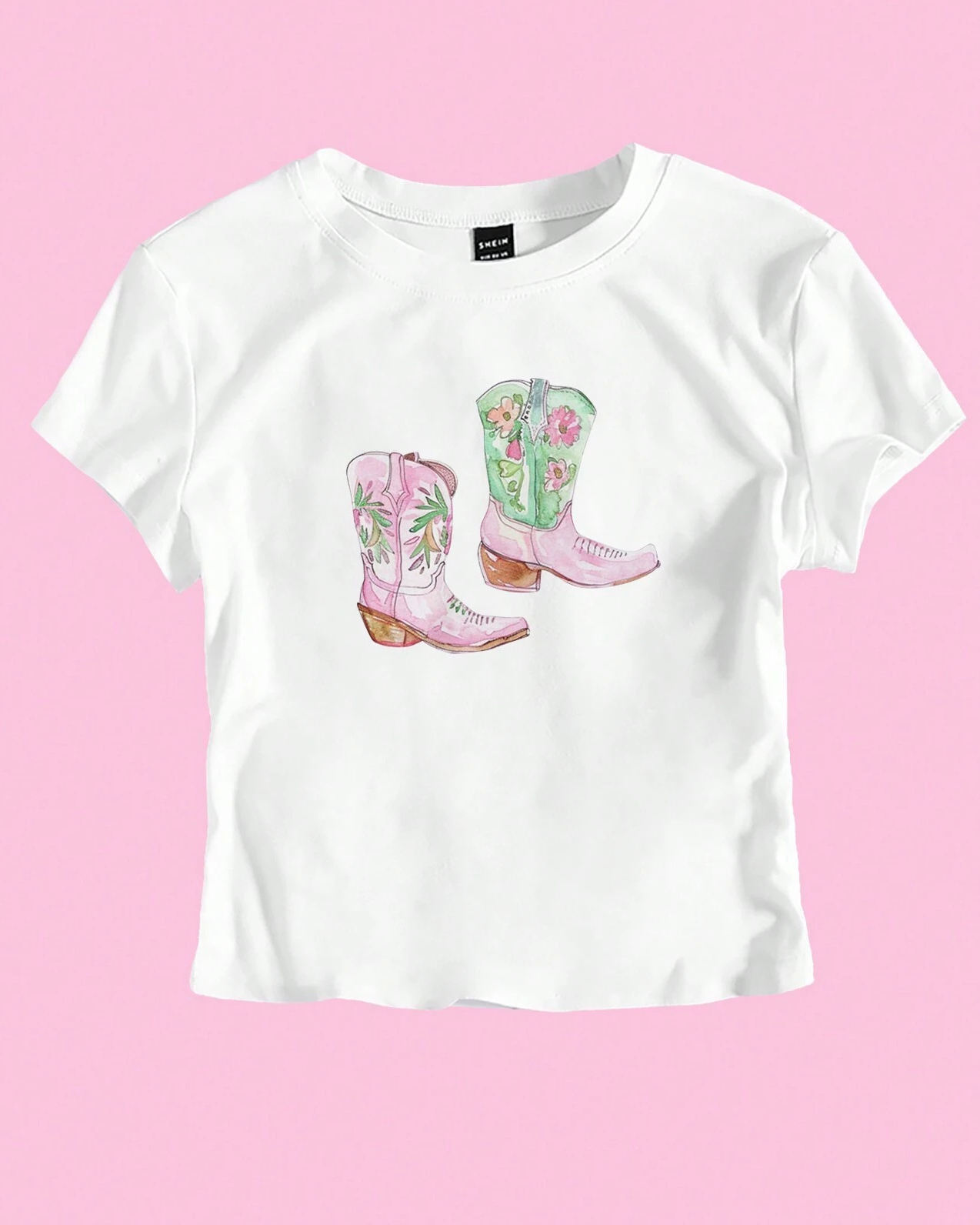 Y2K Boot Print Cropped T-Shirt