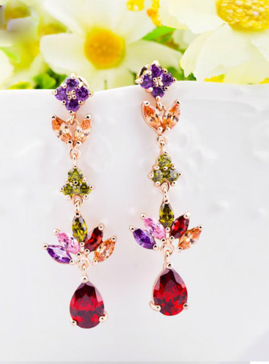 Multicolor AAA Zircon Stone Dangle Earrings