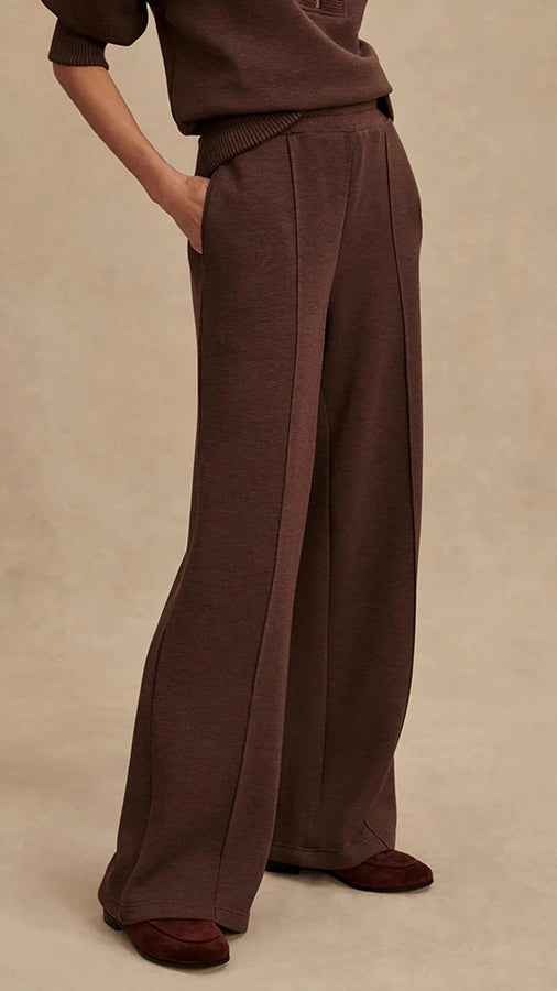 Meet The Autumn Ribbed Zipper Neck Sweatshirt and Elastic Waist Pocketed Loose Pants Set