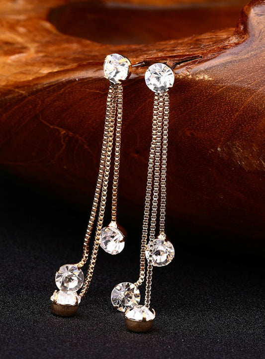Tassel Rhinestone Earrings with Unique Personality