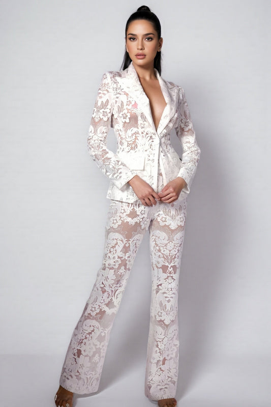 Lian Sequin Lace Blazer Set