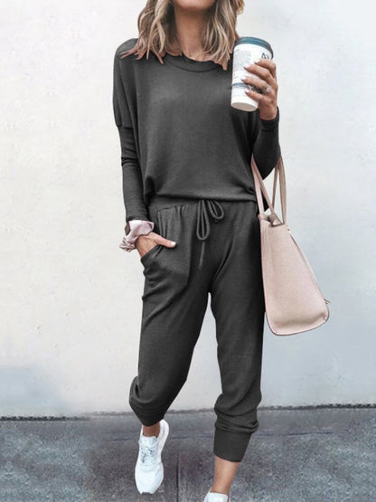 2 Piece Knitted Cotton Lounge Sweatshirt for Women