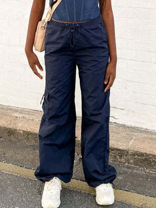Stretchy Waist Bound Feet Cargo Pants