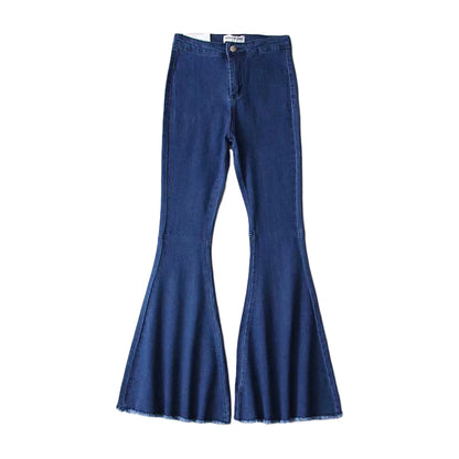 Vaqueros acampanados elásticos de estilo casual y elegante para mujer